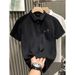 Men's Polo Shirt Short Sleeve T-Shirt Summer Loose Fit Casual Top With Cartoon Print Fashion Ins Trend_viptrois.com