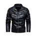 Men's leather jacket pu leather jacket European and American motorcycle clothing fleece leather jacket men_viptrois.com