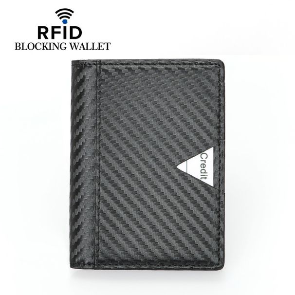 Men's Wallet Card Cases New Rfid Card Holder Carbon Fiber Pattern Pull Out Oblique Card Slot Multifunctional ID Card Holder Men's Business Card Bag_viptrois.com