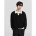 Monochrome Man- Autumn Winter New Knitted Sweater Men's Polo Shirt V-Neck Light Mature British Business Turn-Down Collar Trendy Foreign_viptrois.com