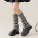 Children's Socks autumn and winter white knitted socks long calf socks leg covers warm Lolita pile socks_viptrois.com