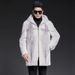 Men's Clothing Men's Mink Coat Hooded Velvet Mink Mid Length Fur Coat Casual Warm Fur European And American Large Size_viptrois.com