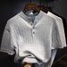 Men's Clothing Knitted Pullover Short Sleeve Thin Fashion Design Shirt Top_viptrois.com