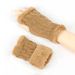 Unisex Warm wool cloth with soft nap is knitted gloves wristbands fingerless gloves with velvet the cold wool false sleeves gauntlets_viptrois.com