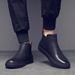 European Warm Series 2025 New Men's Short Genuine Leather Martin With Fleece Lining Warm Slip-On Fashion Boots For Autumn And Winter_viptrois.com