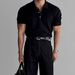 Men's Clothing American Style Lapel Short Sleeved T Shirt Knitted Polo Shirt Men's Fashion Summer Slim Elastic Casual All Match T Shirt Top_viptrois.com