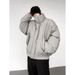 2024 Winter Retro Loose Solid Color Stand-up Neck Cotton Coat Men's Original Versatile Waist Cotton Coat Men_viptrois.com