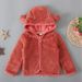 Mother & Kids Boys Girls Winter Fleece Hooded Jacket With Zipper - Soft & Warm Outerwear For Babies & Toddlers (0-24M, 70-140cm) - Pink/Brown/Blue_viptrois.com