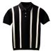 British Business Men's Slim Fit Men's T Shirt Short Sleeve Summer New Color Matching Striped Lapel Polo Shirt Men_viptrois.com