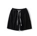 Men's Denim Shorts 5-Inch Inseam American Casual Washed Elastic Waist Straight Leg Summer Shorts_viptrois.com