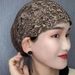 Women's Scarves Spring and summer new square dance hat hat women's Baotou hat casual beaded lace hat mother hat hair cover head_viptrois.com