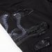 Men Snake Embroidery Jeans Skinny Tapered Stretch Denim Pants Streetwear Holes Ripped Leather Patch Patchwork Trousers_viptrois.com