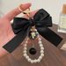 e Big Bow Tie Pearl String Keychain Ribbon Bag Pendant Handmade Hair Accessories Car Accessories_viptrois.com