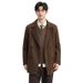 Men's Double-Breasted Wool Blend Coat - Stylish Short Peacoat For Winter, Warm & Fashionable Overcoat In Camel, Dark Brown & Black_viptrois.com