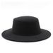 British style flat top hat autumn and winter parent child large brim gentleman hat men's fashion woolen hat_viptrois.com