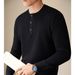 "Men's Henley Collar Knit Sweater – Lightweight Business Casual Pullover For Autumn & Winter"_viptrois.com
