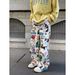Men's Clothing hand painted color straight casual pants men and women all match wide leg overalls_viptrois.com