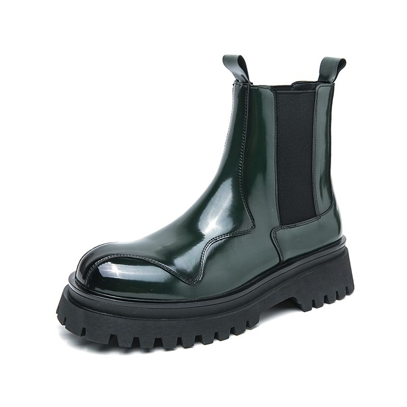 New Fashion Chelsea Boots Men's Pointy Toe Retro Boots British Men's Boots Leather Boots Leather Shoes_viptrois.com