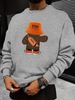 Men's Loose Casual Fashionable Cartoon Bear Pattern Printed Round Neck Long Sleeved Sportswear For Autumn And Winter_viptrois.com