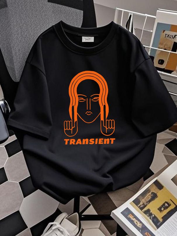 Mens T-Shirt Cotton Psychedelic Trance Music Transient Records Comfortable Stylish Graphic Soft Designer Clothes Fashion Versatile Streetwear_viptrois.com