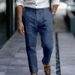 Men's Clothing Youth Linen Solid Color Slant Pocket Daily Outdoor Breathable Casual Pants_viptrois.com