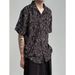 Men's Clothing Collar Design Niche Vintage Short Sleeved Floral Shirt Men Couple Vintage Retro Loose Beach Shirt_viptrois.com