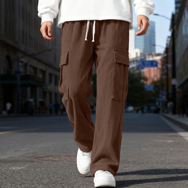 Men's American-Style Corduroy Pants – Relaxed Straight Fit Heavyweight Cargo Pants (6 Sizes, 5 Colors)_viptrois.com