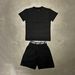 Summer Activewear Set – Jacquard Jogger Pants & Breathable Tee (Dual-Waistband, Quick-Dry Polyester, Gym-to-Street Versatility)_viptrois.com