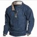 50/5000 Solid-color Sweatshirt, Men's Casual Sweatshirt, Stand-up Collar, Front Lapel, Zipper And Fleece Sweatshirt, Autumn And Winter Top For Men_viptrois.com