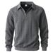 2027 Fashion European-USA Style Outerwear Youth/Men Polyester Pure Color Lapel Half Zipper Jacquard Long Sleeve Casual Sweatshirts_viptrois.com