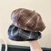 New Korean Dopamine Colorful Plaid Beret Women, Sweet British Style Artist Hat, Checkered Octagonal Hat For Autumn_viptrois.com