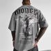 Men's Fashion Cotton Loose Version Angel Print Short Sleeve Round Neck T-shirt Ladies 01336_viptrois.com