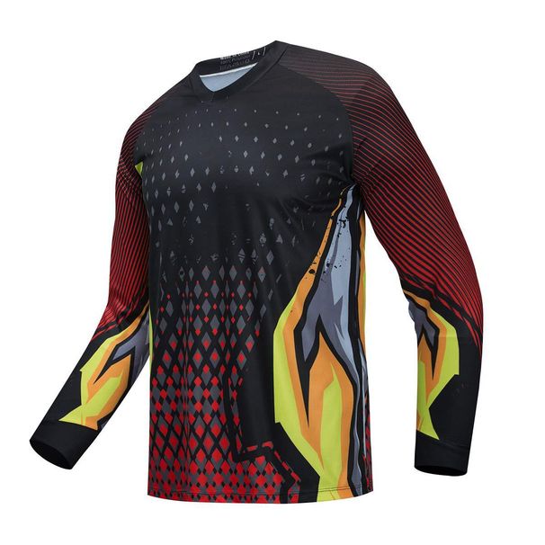 Men's Cycling Clothes Off-Road Motorcycle Speed Downhill Clothes Long-Sleeved Sunscreen Quick-Drying T-Shirts Racing Clothes _viptrois.com