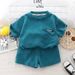 New Foreign Trade Boys Short Sleeved Casual Solid Color Children's Clothing Two Piece Korean Style Fashion Suit Manufacturers Wholesale_viptrois.com