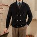 New Casual Loose Men's Green Fruit Collar Knitted Sweater Autumn Winter Cardigan Jacket Trendy_viptrois.com