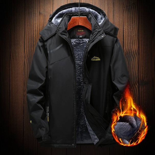 Men's Clothing Couple Charge Clothes Middle-aged and Elderly Plus Velvet Thickened Coat Multi-functional Wind-proof Water Printing_viptrois.com