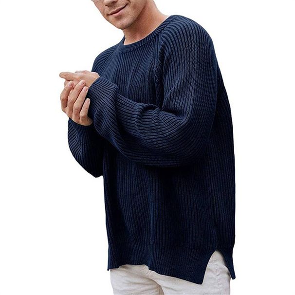 Spring 2025 Fashion Knitwear Pullovers Men Round Collar Pure Color Long Sleeve Sweater_viptrois.com