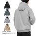 Men's Fleece-Lined Hooded Zip-Up Jacket - Winter Pullover Sweatshirt With Thermal Cotton Lining(Khaki/Light Grey/Black/Dark Green)_viptrois.com