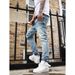 Streetwear Distressed Jeans – Slim Fit Vintage Washed Denim (S-3XL, Hip-Hop Stretch, Faded Blue, Casual Everyday Wear, Unisex Urban Style)_viptrois.com