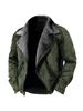 Men's Large-sized Winter Casual Lapel Zipper Jacket With Thick Coat And Fur All In One_viptrois.com
