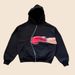 Y2K Punk Zip-Up Hoodie – Oversized Dark Aesthetic Pullover With Fist Print (S-XL)_viptrois.com
