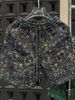 Men's Clothing Stonewashed Washed Distressed Cropped Pants Overalls Loose Wide Leg Shorts_viptrois.com