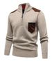 Men's Clothing Half Zip Stand Collar Sweater Pullover Jacket Autumn And Winter New Fashion Sweater Casual All Match Knitted Sweater_viptrois.com