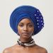 Elegant Embellished Lace Layered Headwrap For Weddings & Parties - Adjustable Gele Head Tie In Multiple Colors Aoto Gele Baotou Hat_viptrois.com
