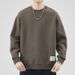 Pulse Shanggu Clothing 2025 Spring New Solid Color Pattern T-Shirt Men's Long Sleeve Versatile Crew Neck Sweatshirt Men_viptrois.com