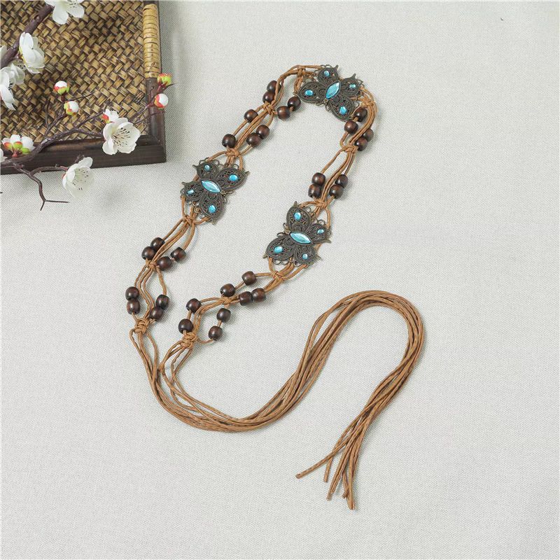 Bohemian Braided Butterfly Waist Chain - Ethnic Retro Belt For Women, High-End Niche Fashion Accessory_viptrois.com