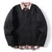 Men’s Japanese Retro Workwear Jacket – Loose Fit Cotton Padded Coat, Warm & Stylish Winter V-Neck Cardigan_viptrois.com