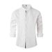 Men's Clothing Colorblock Embroidered Stand Collar Cardigan Long Sleeve Shirt_viptrois.com