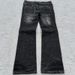 Y2K Gothic Grunge Vintage Washed Denim Jeans With Lace-Up Detail & Flared Hem For Streetwear Fashion_viptrois.com