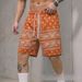 Men's Loose Athletic Shorts Street Style Paisley Print Trendy Casual Beach Pants Five Point Pants_viptrois.com